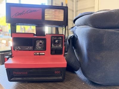 Polaroid Cool Cam 600 Instant Camera Red Black with Case and Manual