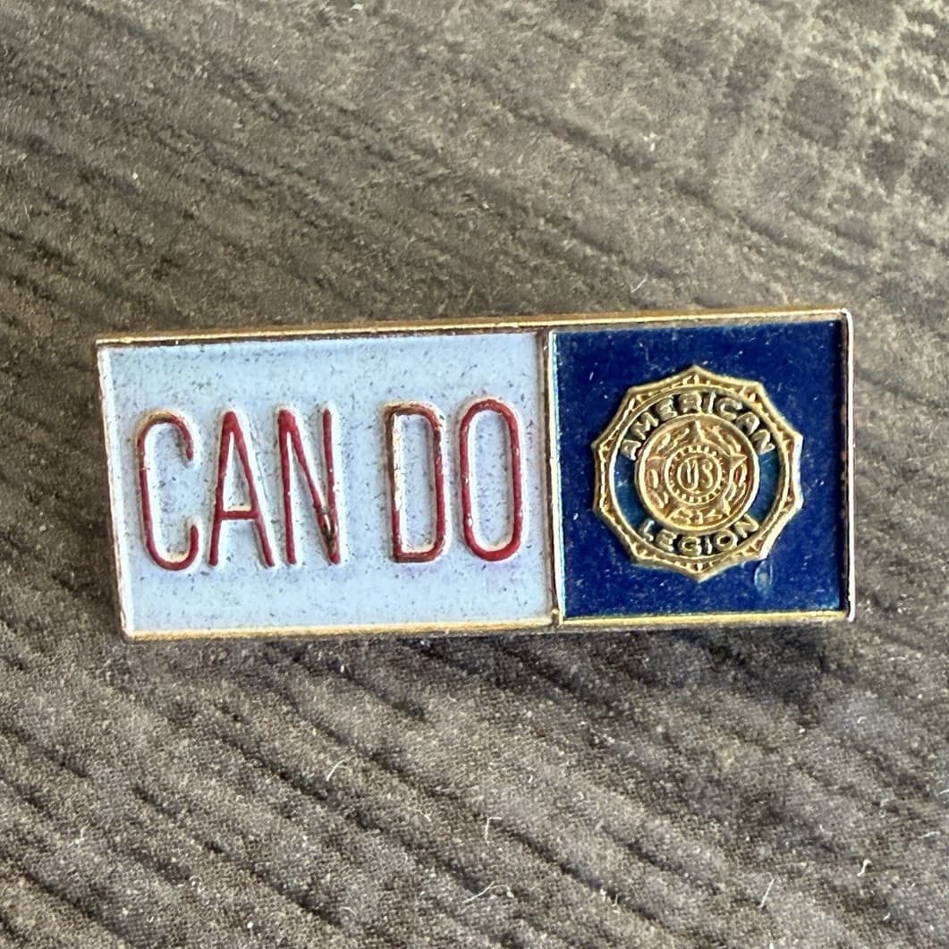 American Legion CAN DO Veterans Group Blue White Pin Badge