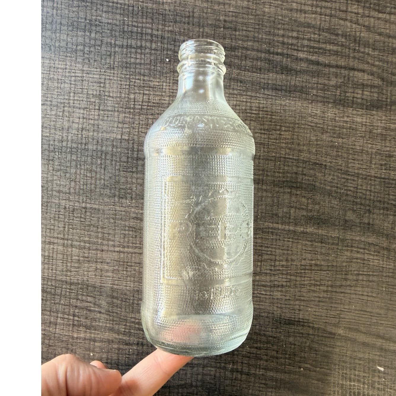 Vintage Pepsi-Cola Embossed Glass Bottle