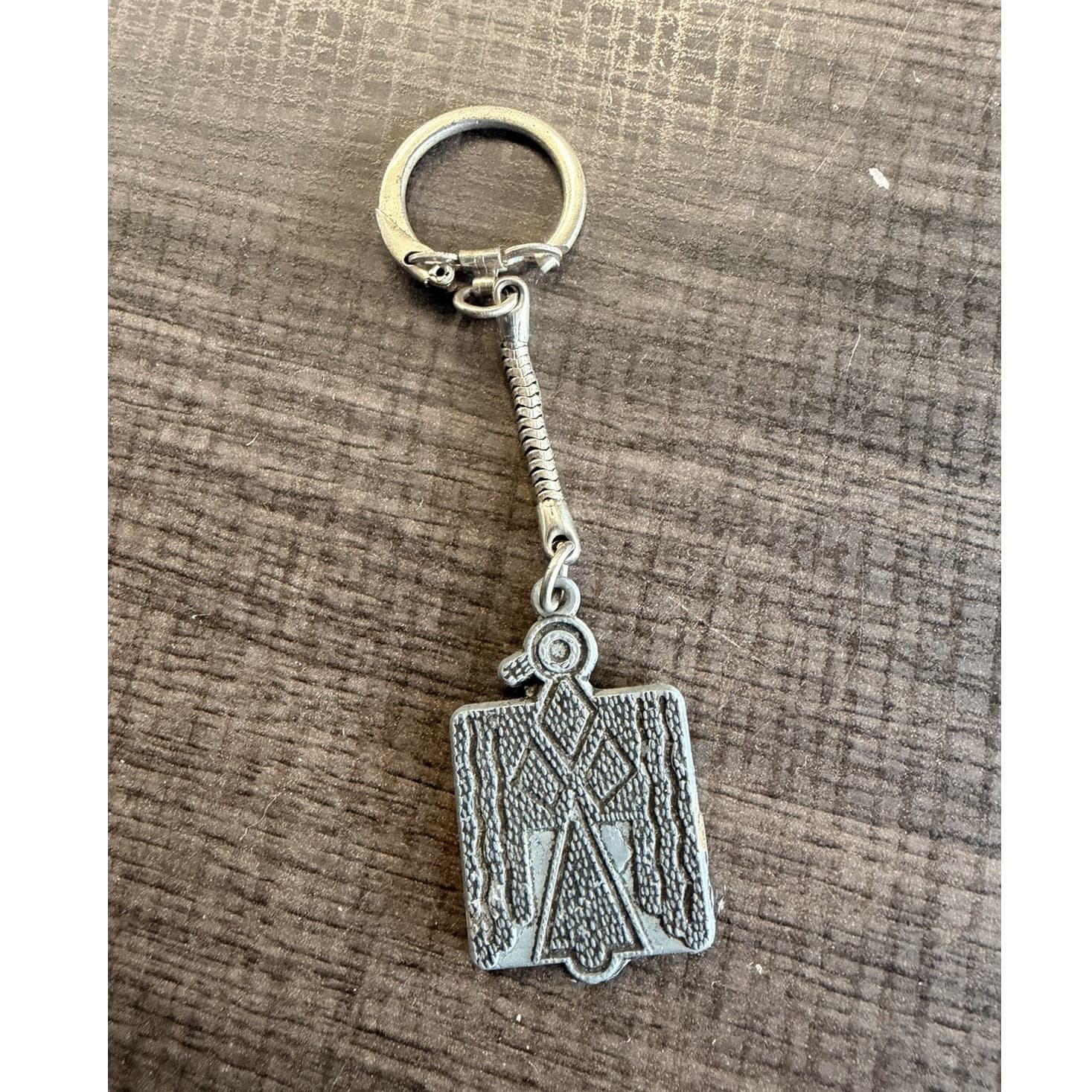 Silver Metal Keychain Charm Pendant Detachable Keyring "With Thanks From"