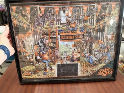 Oklahoma State Cowboys Framed Multicolor Puzzle 16x12 NCAA College Souvenir