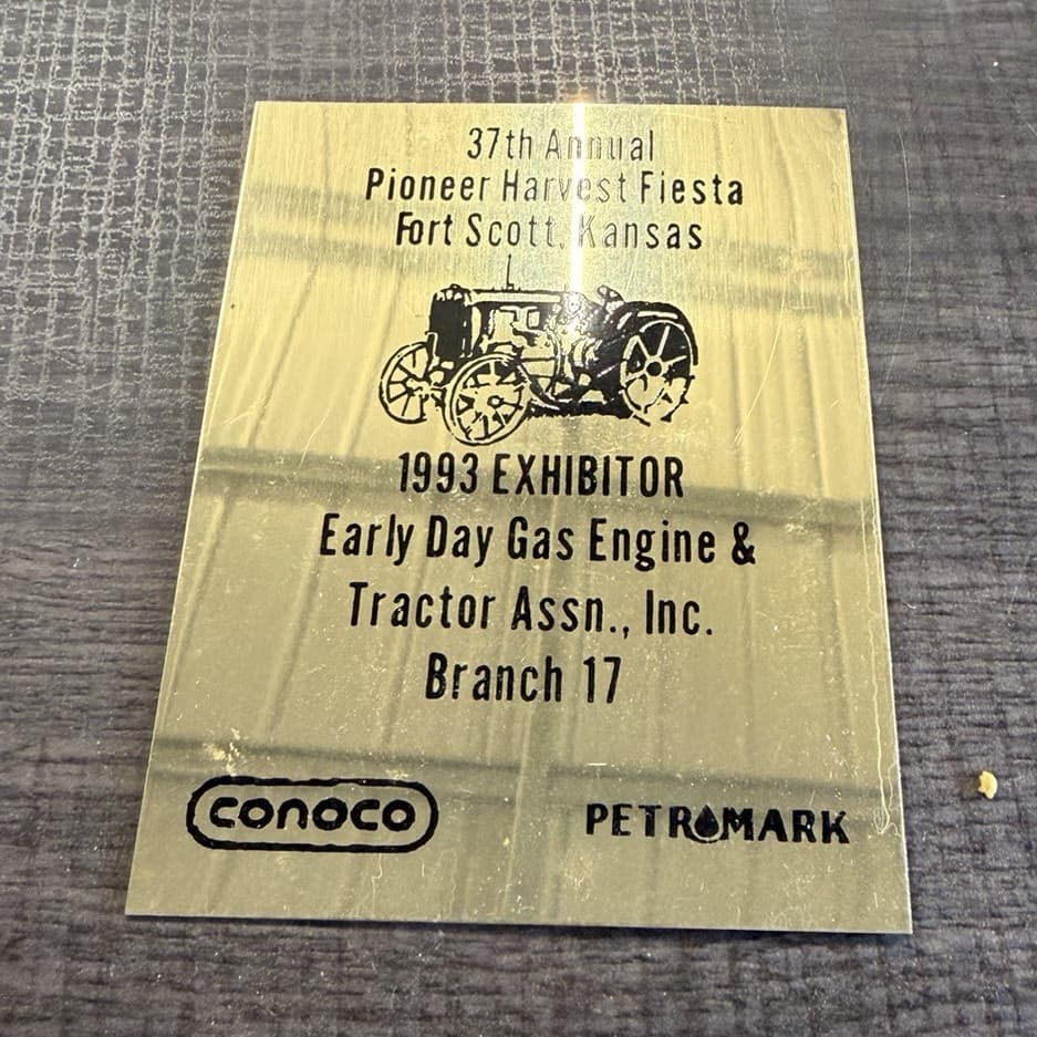 Conoco Petromark Pioneer Harvest Fiesta 1993 Original Sign Fort Scott Kansas