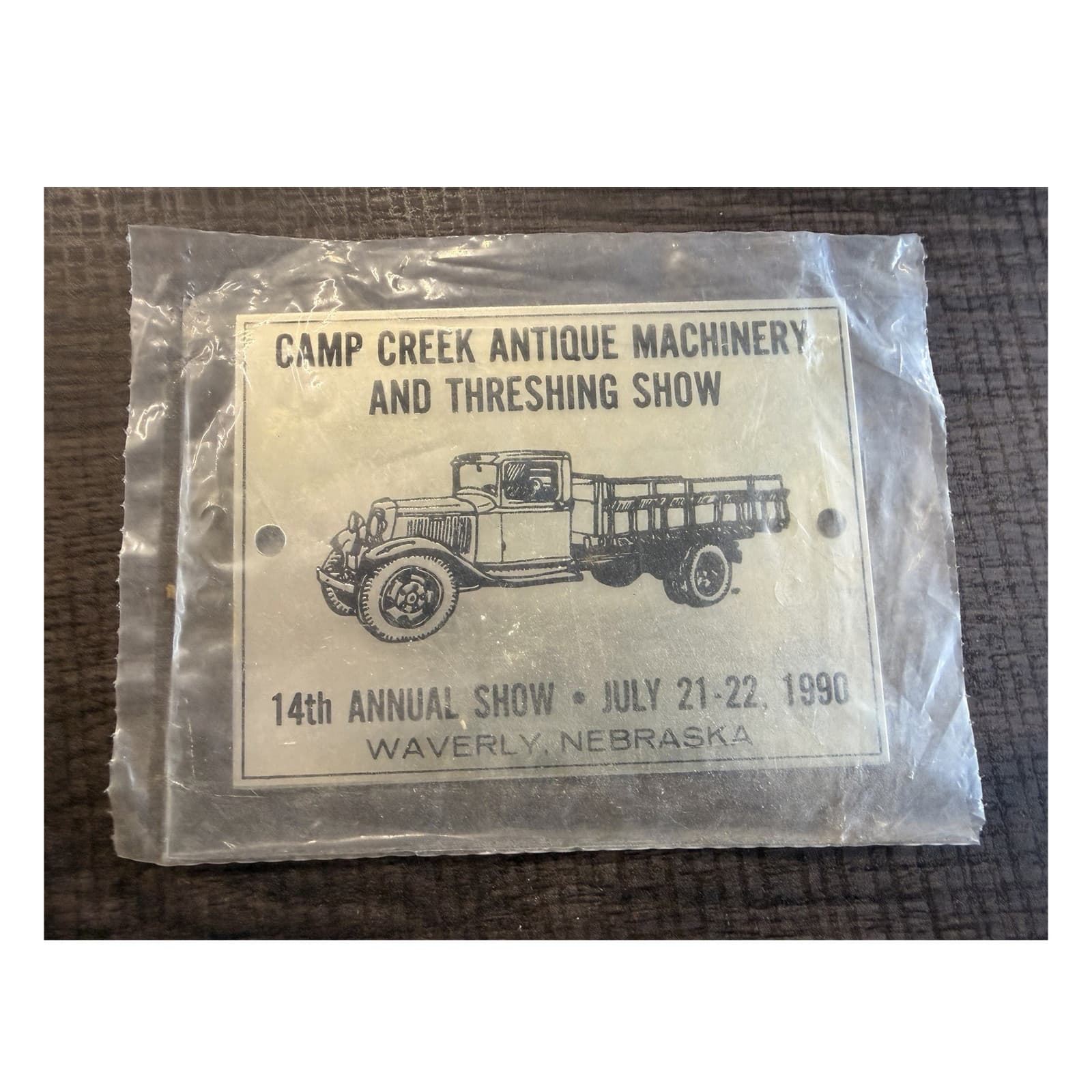 Camp Creek Antique Machinery and Threshing Show Plaque 1990 Waverly Nebraska