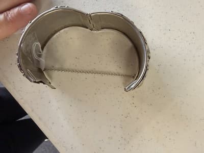 Vintage Ornate Silver Tone Cuff Bracelet