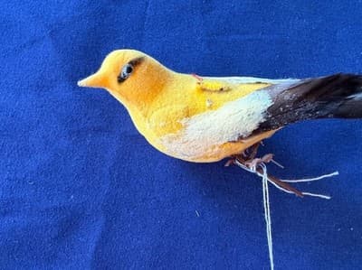 Vintage Artificial Canary Bird Floral Craft Decoration