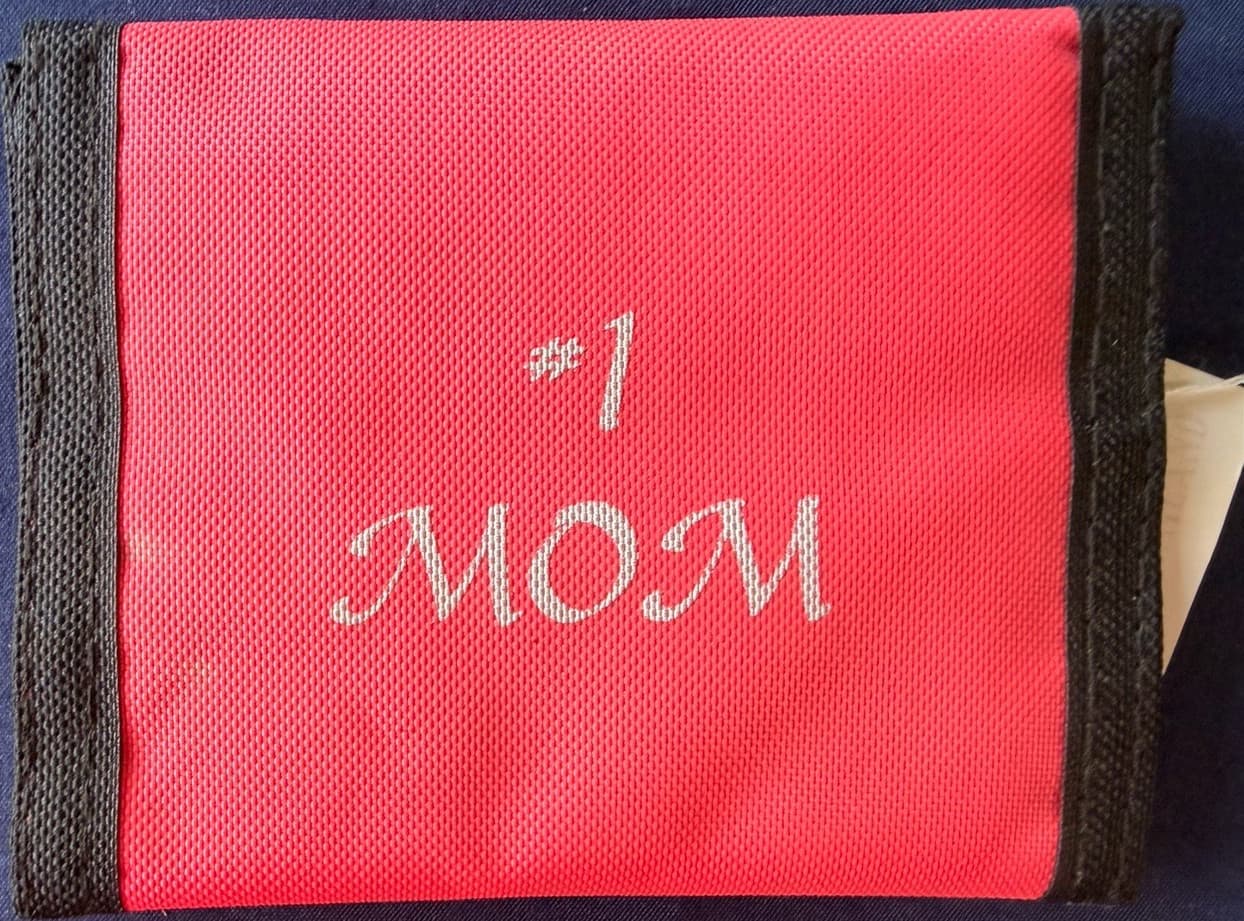 Pink Black Tri-Fold Women's Wallet Printed Accent Mother's Day Folding Solid