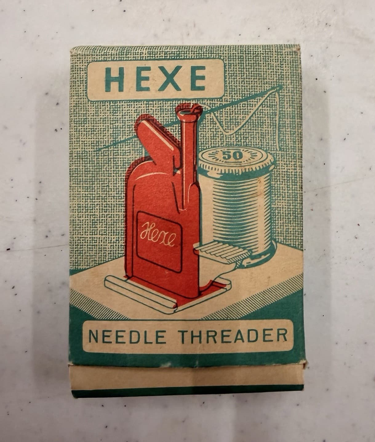 Hexe Needle Threader Original Box Made in Western Germany Brown's Import Co.