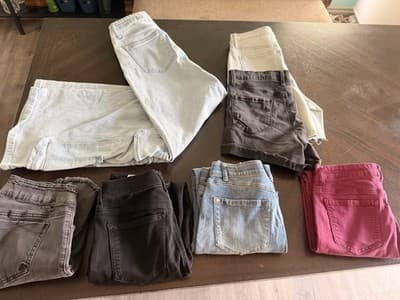 Women’s Size 9 Lot Jeans & Pants Denim Solid Casual Assorted Colors
