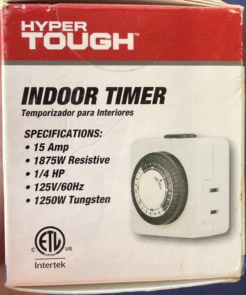 Hyper Tough 1-Outlet Mechanical Indoor Plug-In Timer 30-Min 1875W White