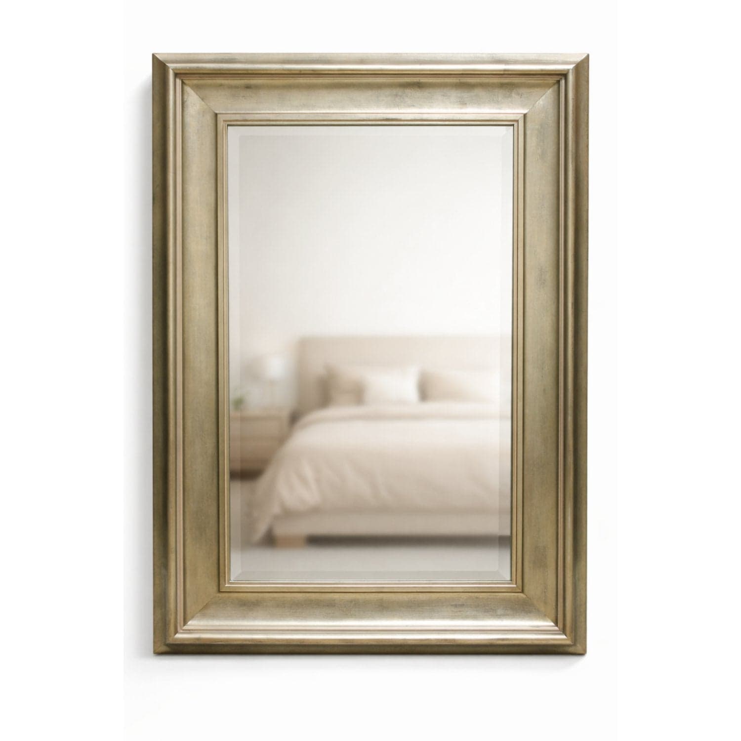 Large Silver Framed Mirror - Image 1