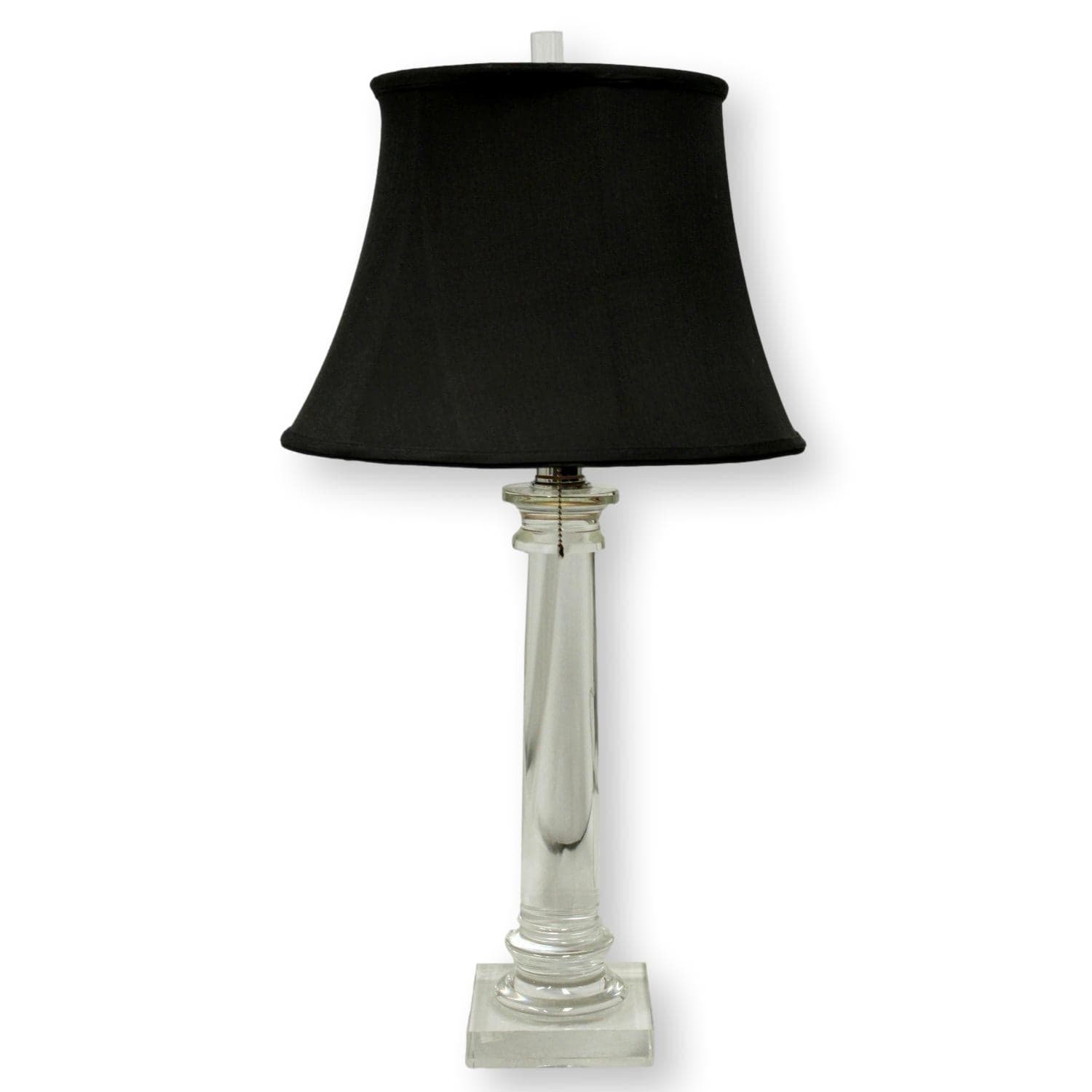 Crystal Column Table Lamp w/Silk Shade - Image 1