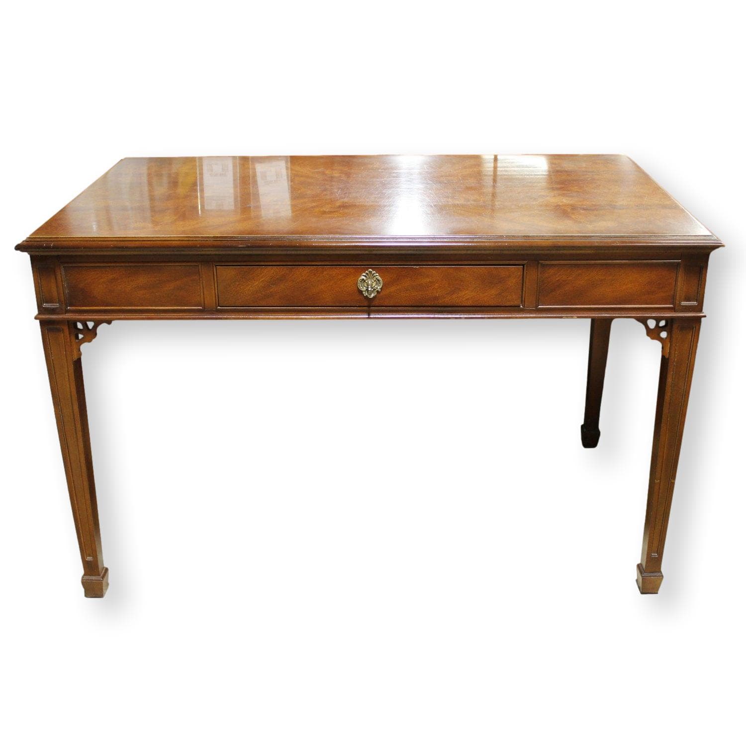 Drexel Patterned Burl Veneer Writing Desk - Image 1