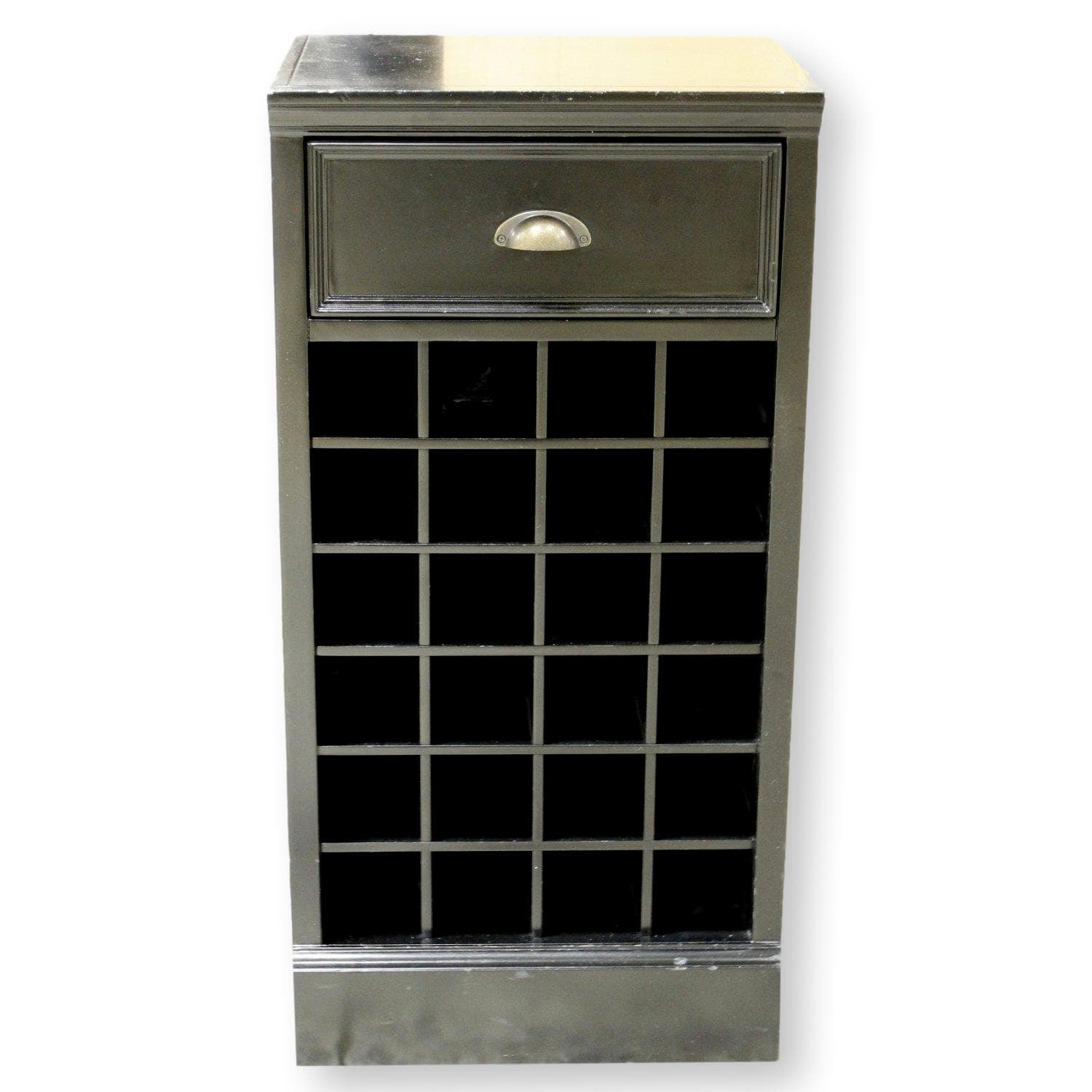 Black Wine Rack w/Drawer - Black - Image 1