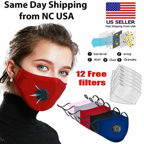 Unisex Reusable Soft Double Layer Washable Cotton Face Nose Mask with 12 Filters - Image 1