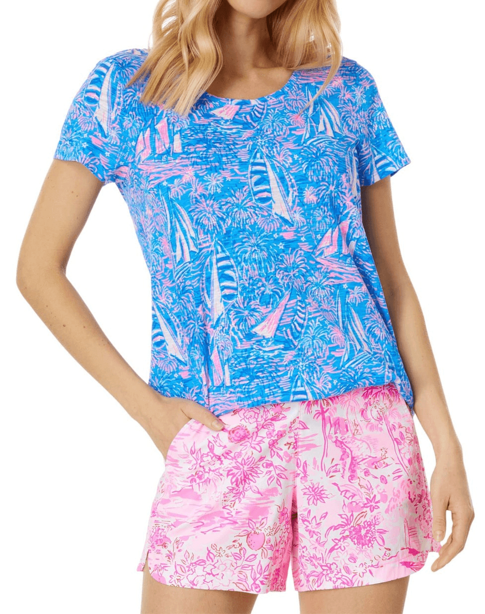 LILLY PULITZER Ladies Etta Scoop Neck Knit Top IT'S A SAILABRATION Small NWT - Image 1