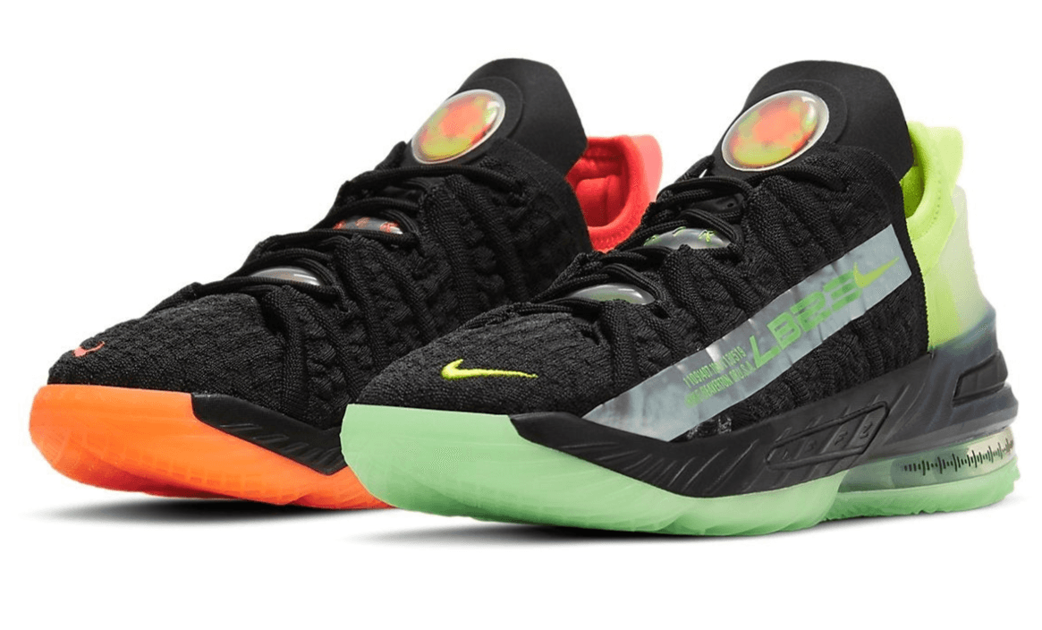 Nike LeBron XVIII 18 GS Black Crimson Volt Boys Shoes CW2760-009 Size 6Y NEW - Image 1