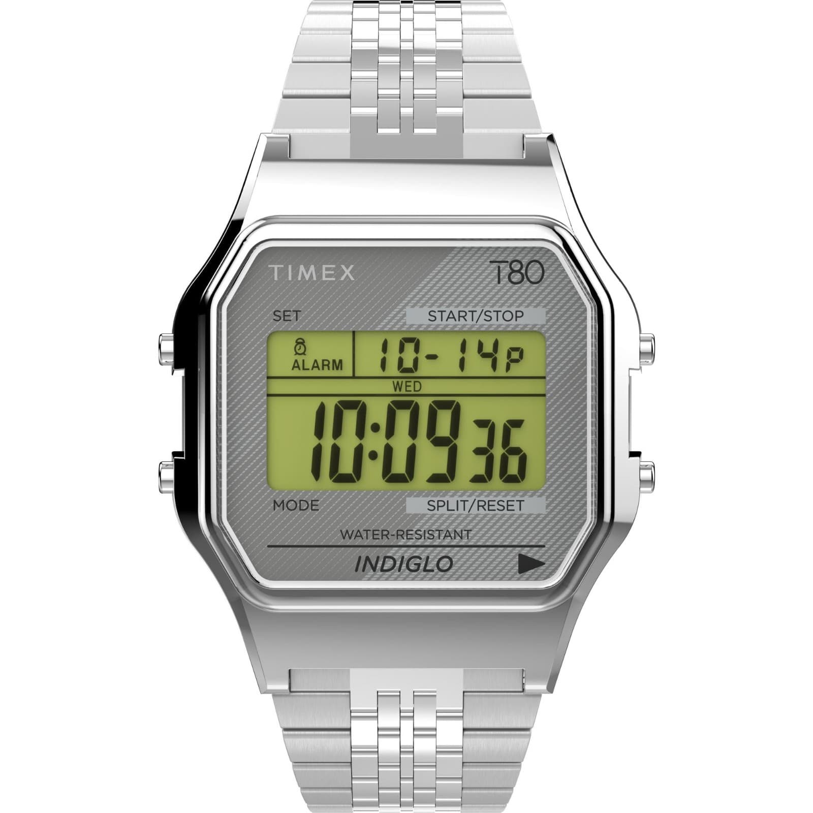 Timex T80 34mm unisex-adult Watch - Silver-Tone with Stainless Steel Bracelet - Image 1