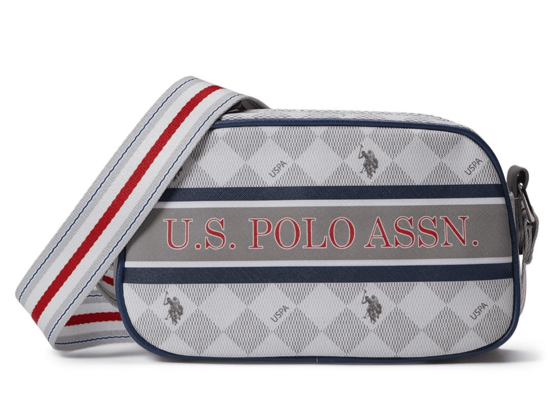 U.S. POLO ASSN. Diamond Stripe Crossbody Grey One Size 27A185AA - Image 1