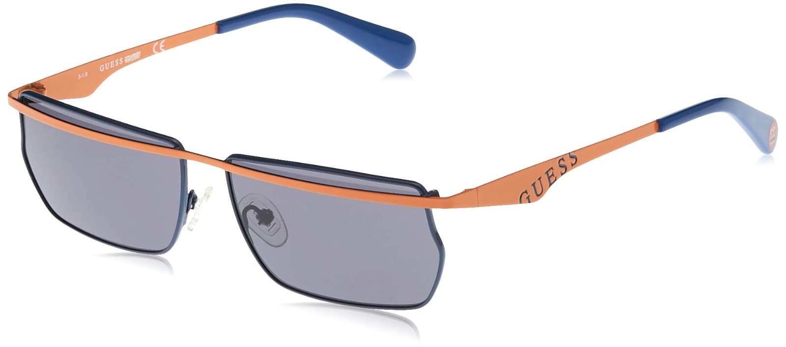 Guess GU8208 42A Blue Orange Metal Sunglasses Frame 57-14-140 Guess X JBalvin - Image 1