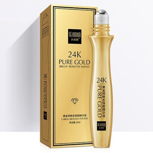 24K Gold Eye Serum Peptide Collagen Cream Roll-on Essence Anti Wrinkle Puffiness - Image 1