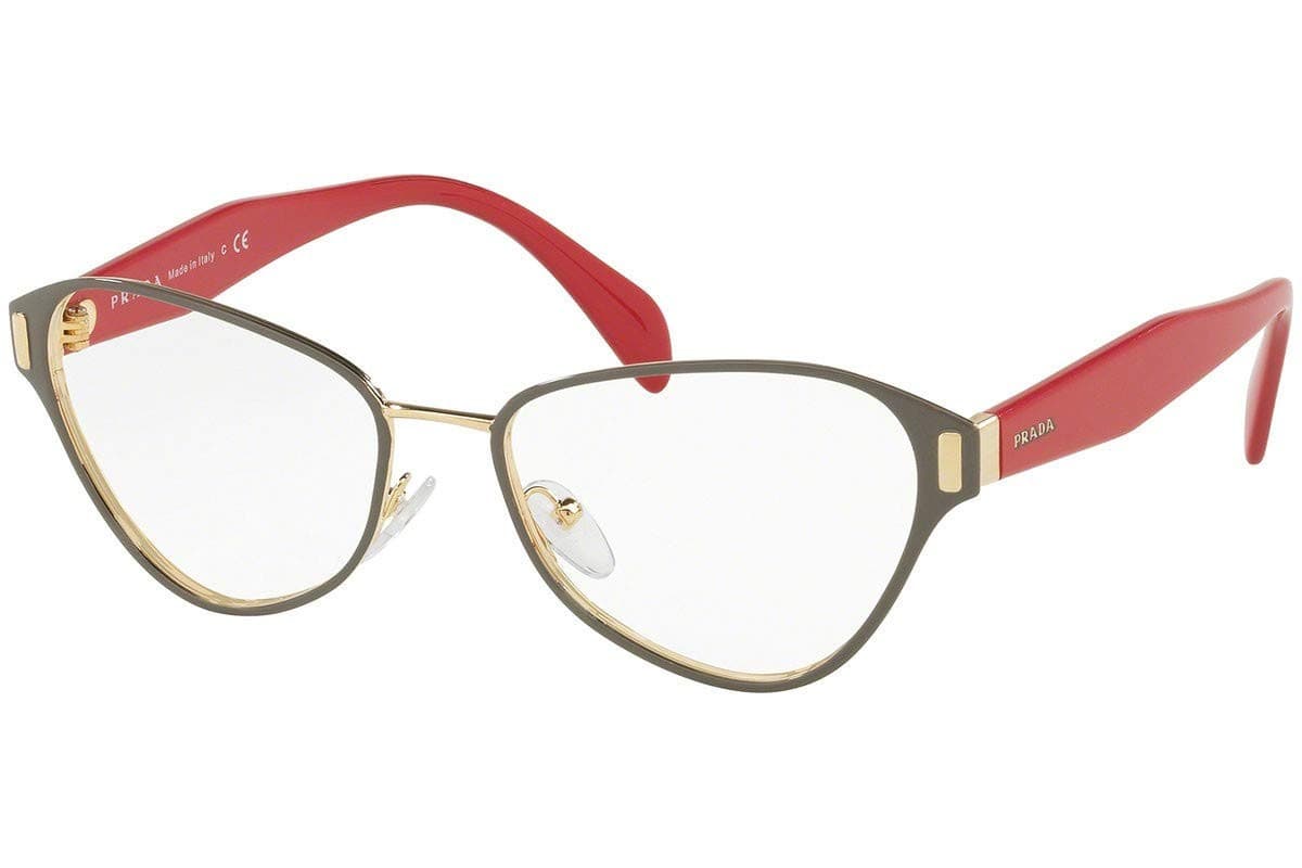 Prada VPR58U EFX-1O1 Female Cat Eye Glasses Frames Grey/Pink 53mm - Image 1