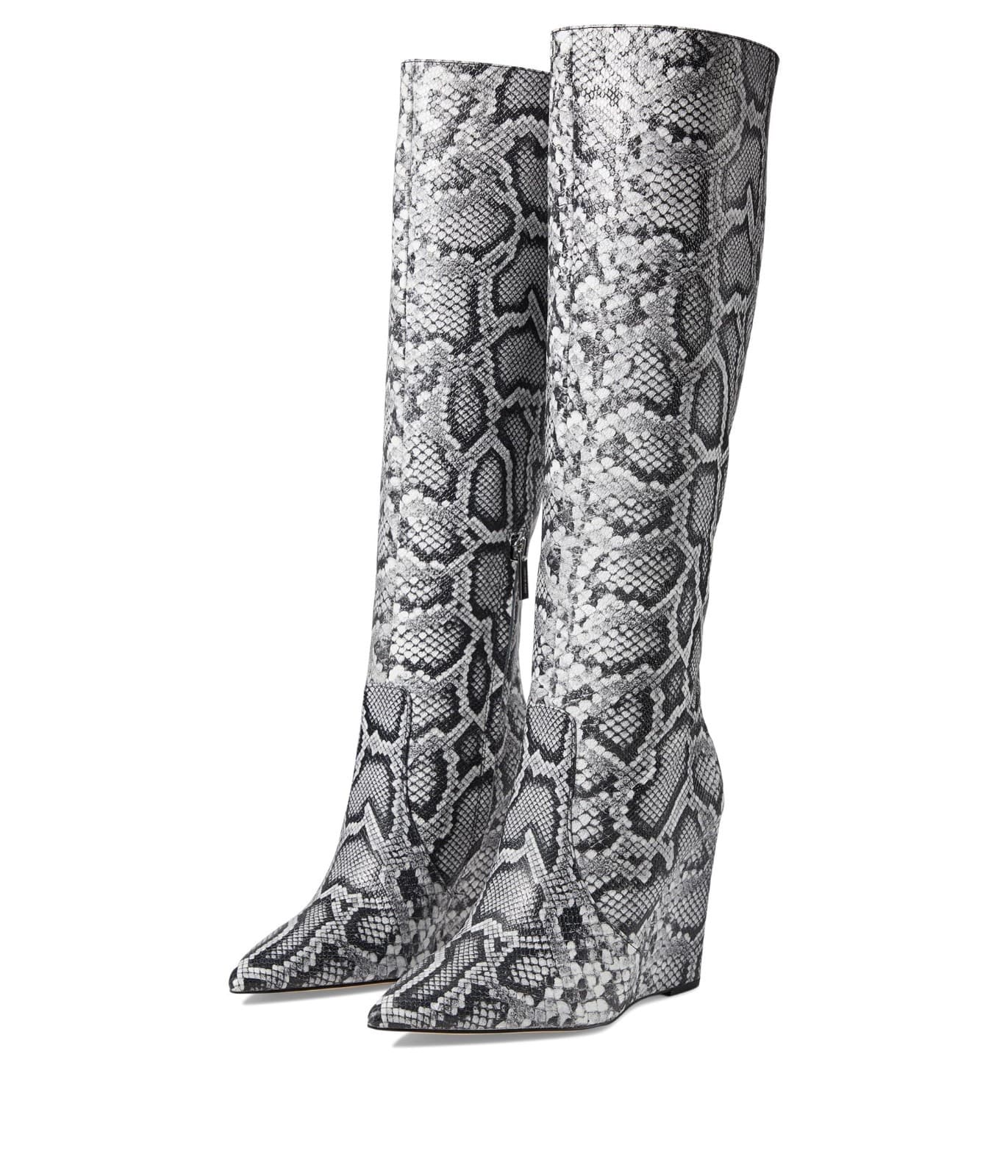 Michael Kors Isra Snake Embossed Leather Wedge Boot Size 8 M - Image 1