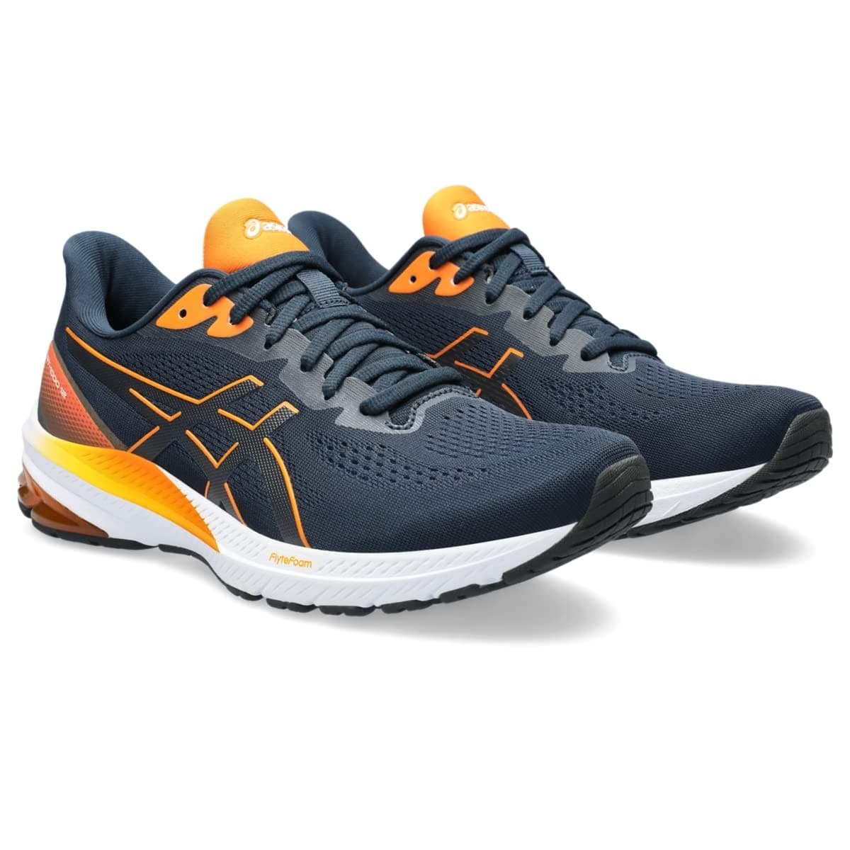 ASICS Men's GT-1000 12 Running Shoes, 14 M , French Blue/Bright Orange - Image 1