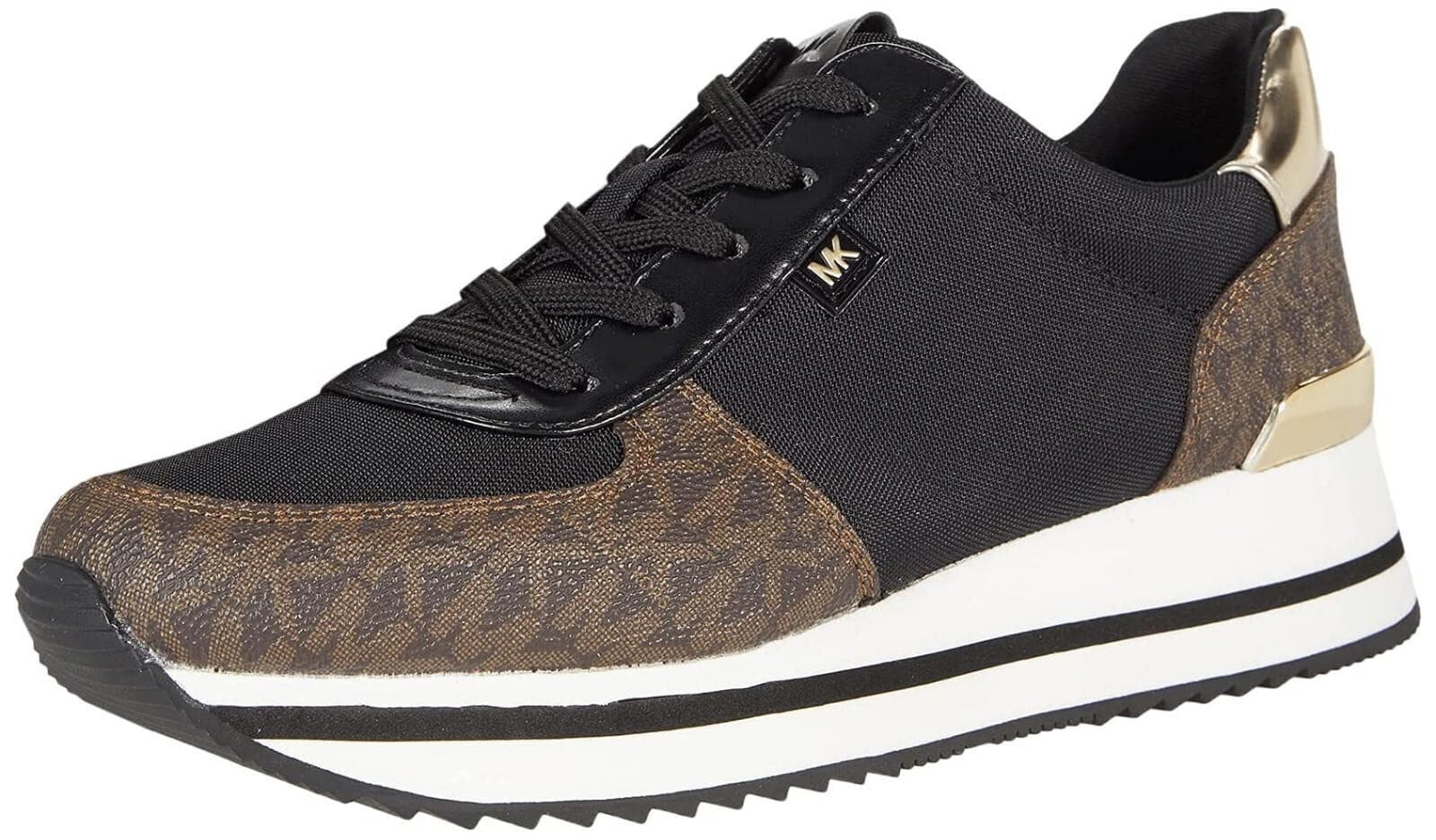 Michael Kors Monique BlackMesh Trainer Sneakers Brown Size 5.5 M