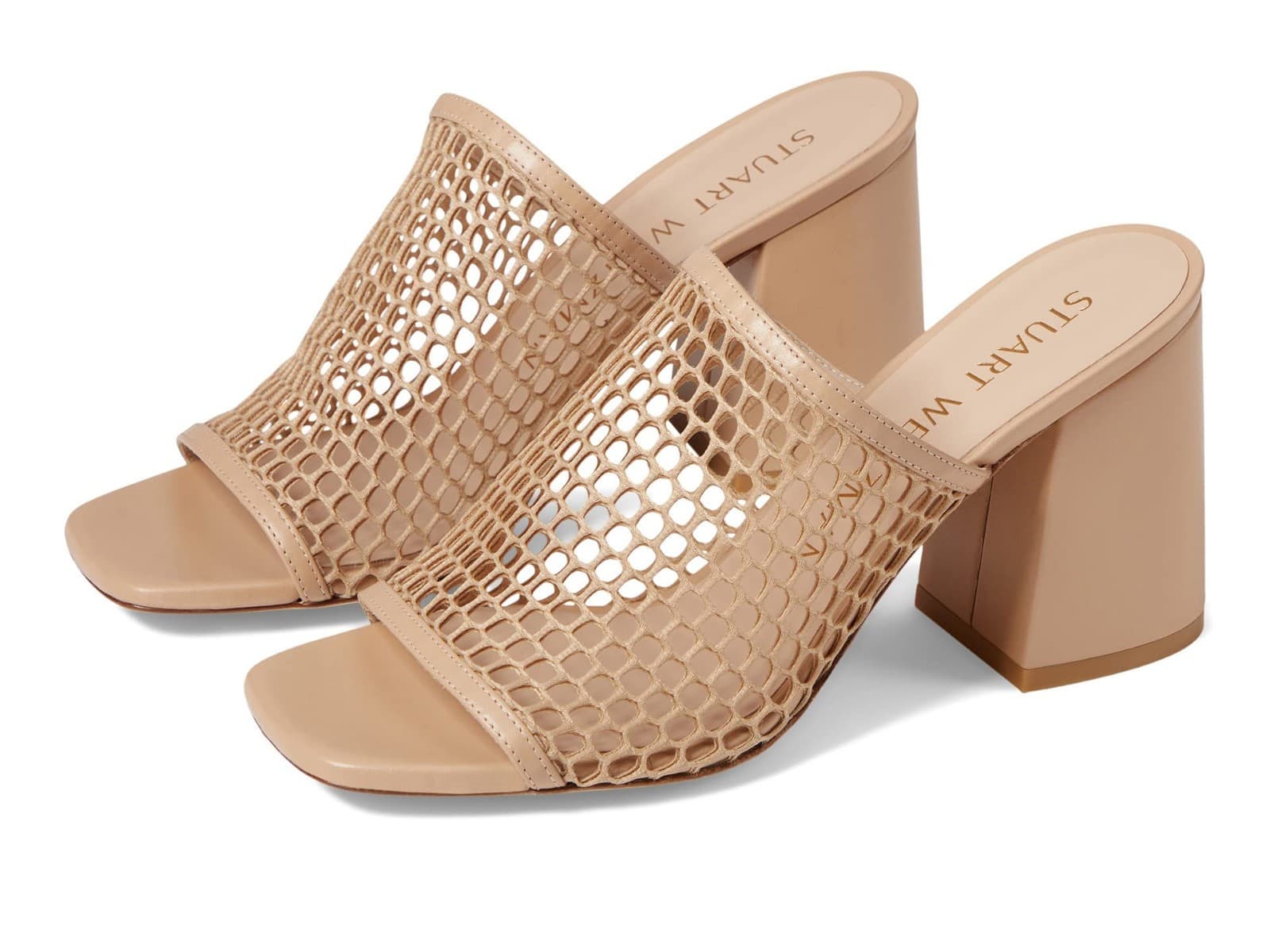Stuart Weitzman Cayman 35 Block Slide Sandals Women’s Size 9 M Natural/Adobe - Image 1
