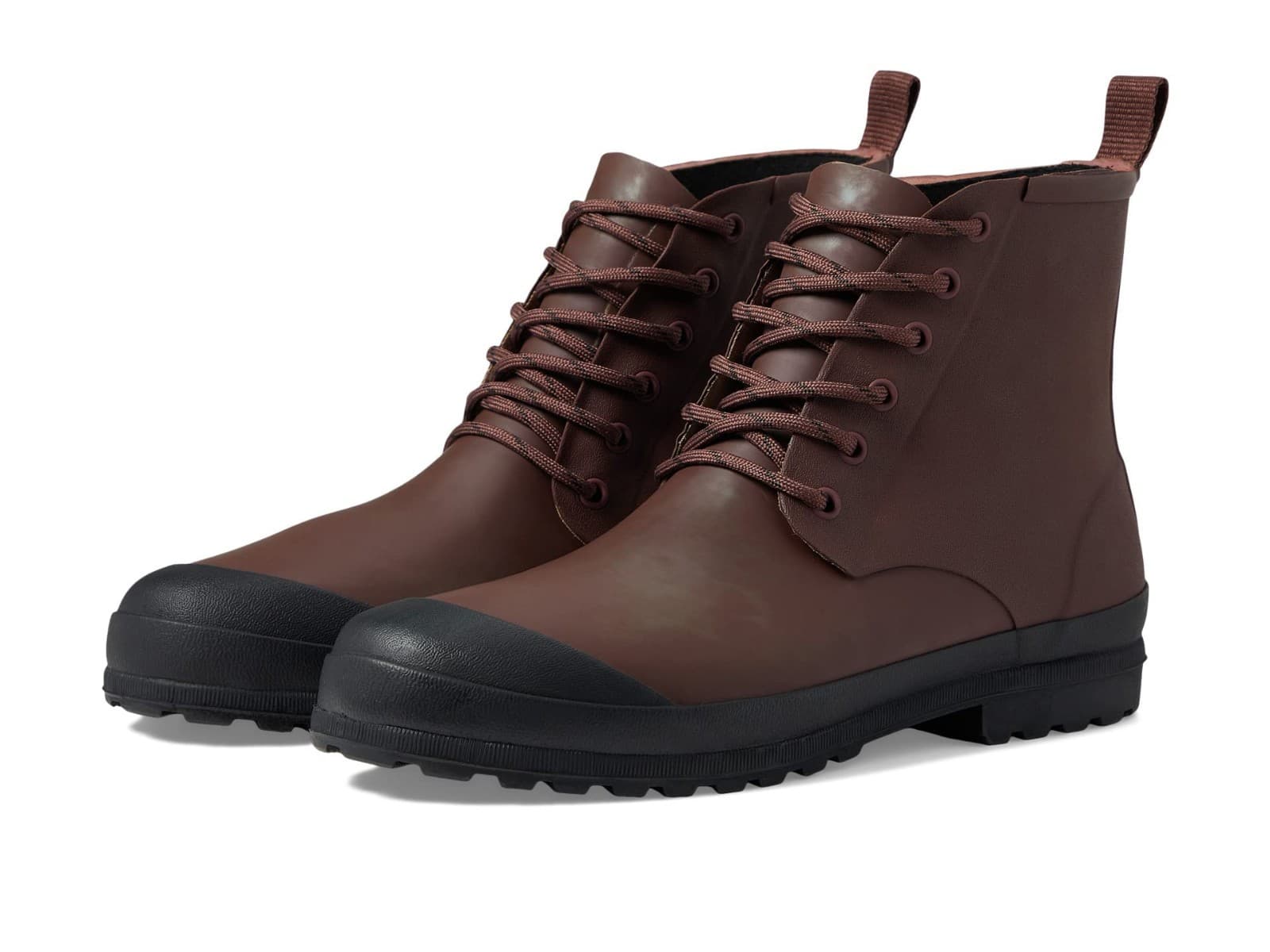 MADEWELL Women's The Lace-Up Lugsole Rain Boot s Dark Cabernet MA442 Shoes 9 - Image 1