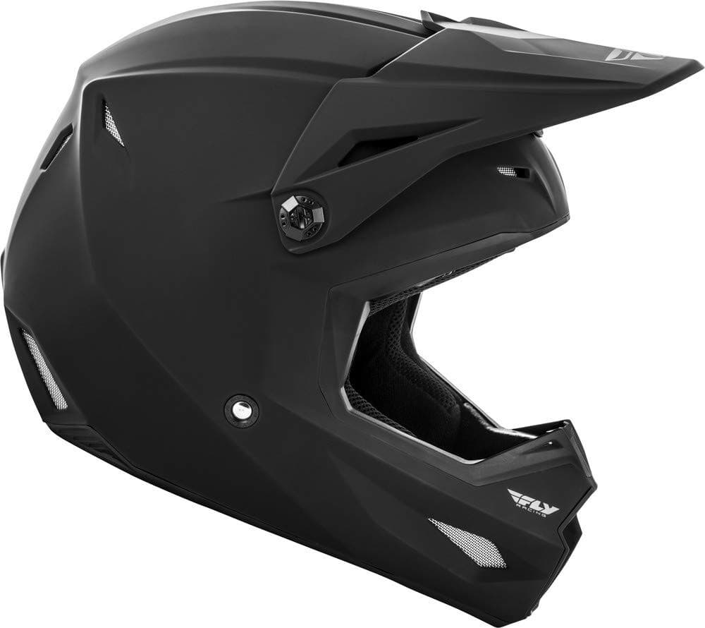 Fly Racing Kinetic Straight Edge Full Face Helmet (Matte Black, Medium) - Image 1