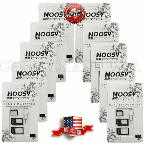 Nano SIM Card Adapter to Micro Standard Converter Set Fit iPhone 5 4S 4 Black 10 - Image 1