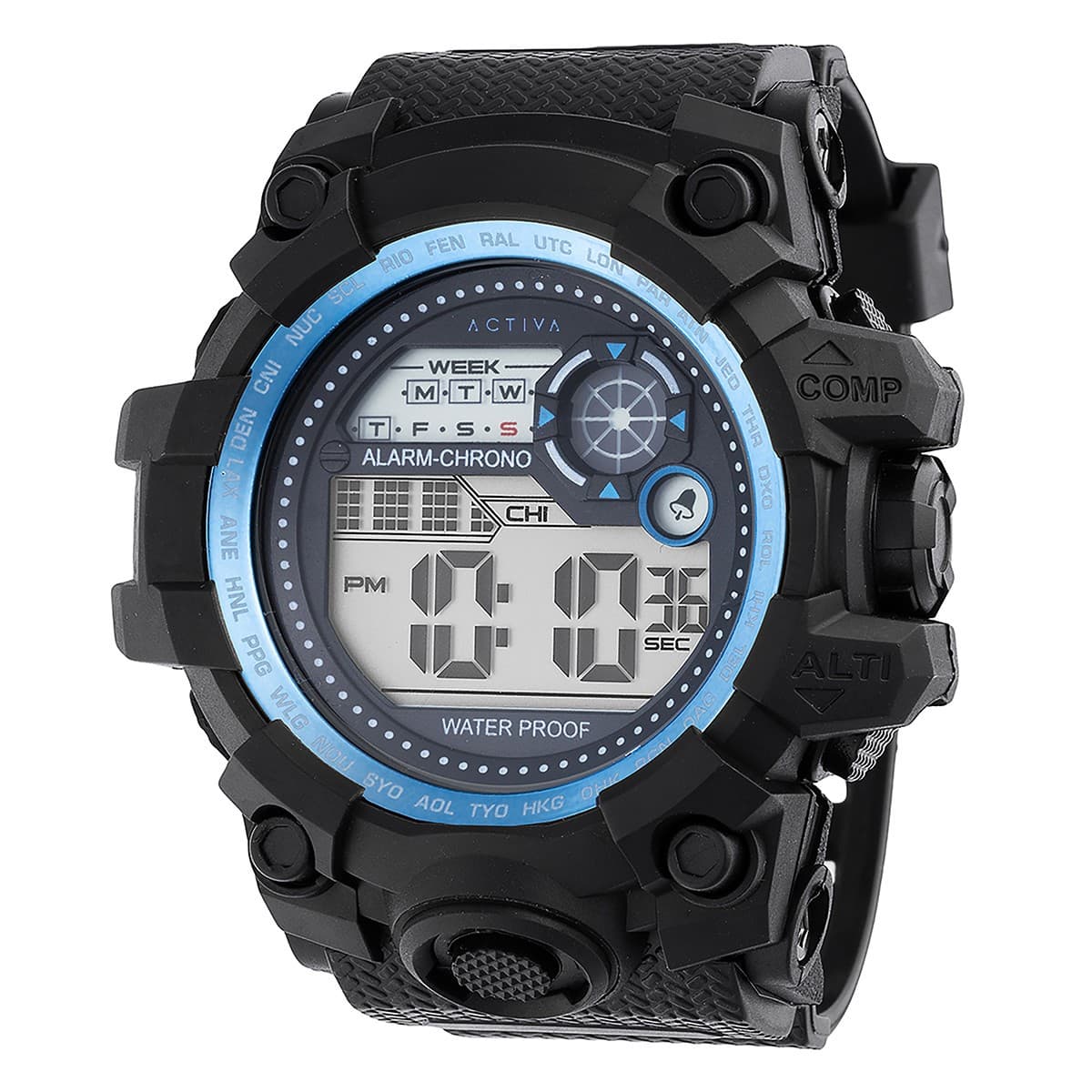Activa X Invicta Men’s Watch ACW430-003 52mm Black & Blue Digital Unisex - Image 1