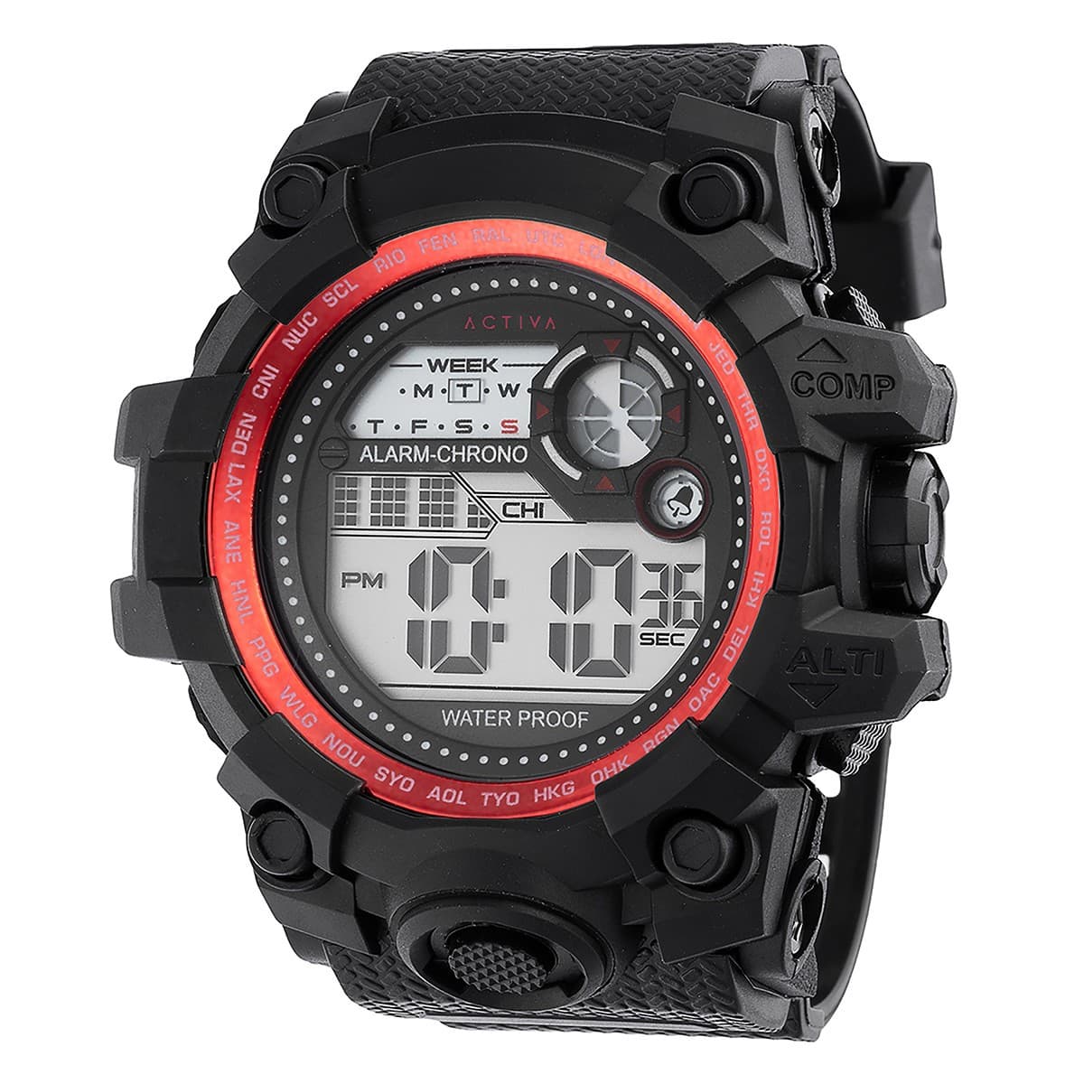 Activa X Invicta Men’s Watch ACW430-003 52mm Black & Red Digital Unisex - Image 1