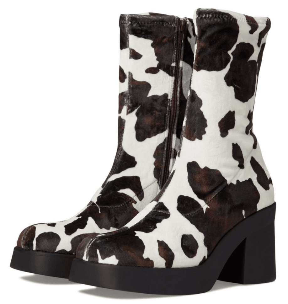 Steve Madden Klayton Platform Boot Women Size 9.5 Cow Print Chunky Heel - Image 1