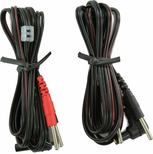 2 Packs Premium Replacement Lead Wires for TENS and EMS units 45" Length Black - Image 1