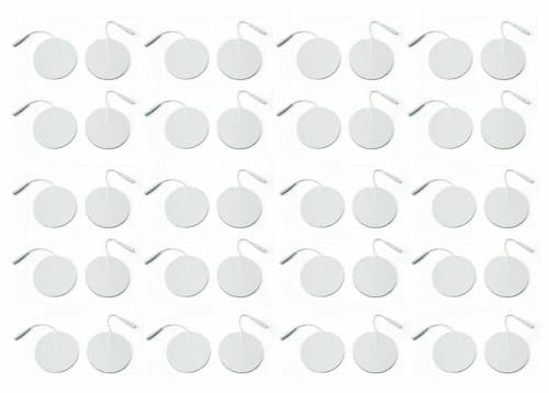 40 Electrode Pads EMS for Tens Massager 7000, 3000- 2 Inch Rouned White Cloth - Image 1
