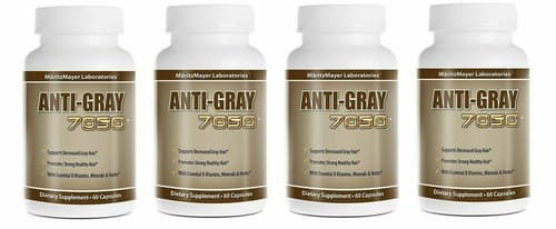 4 Bottles Anti Gray Hair 7050 Restore Natural Hair Color Supplement 60 Capsules - Image 1