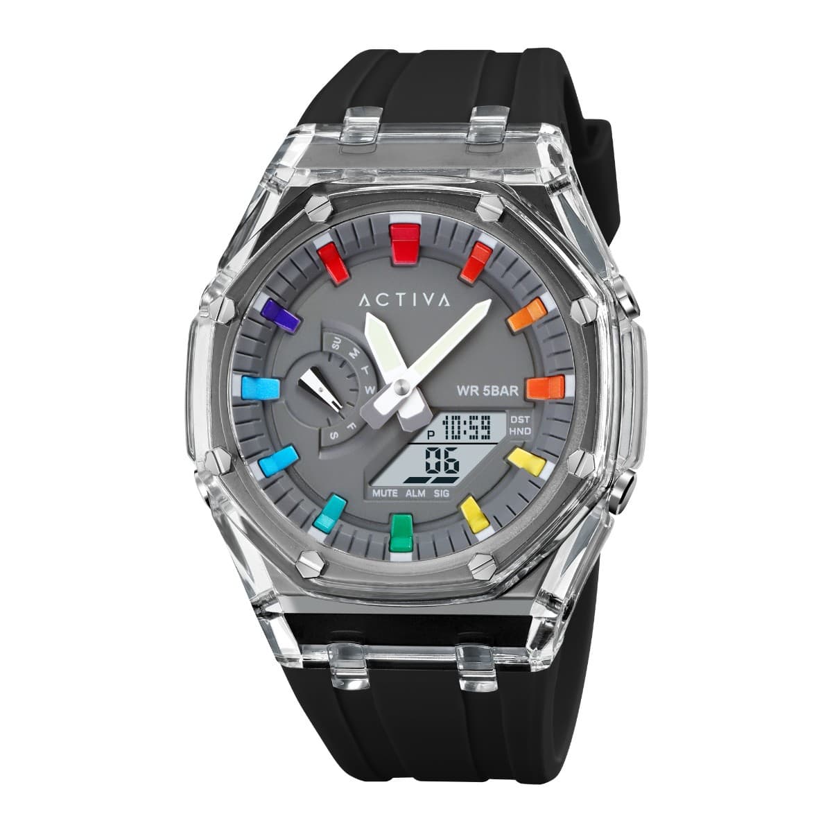 Activa X Invicta Men's Digital Watch - 44.2 mm, Black Band , Grey Dial - Image 1