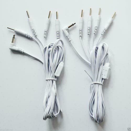 4 PCS ELECTRODE LEAD WIRES Cables for Digital Massager TENS 3.5 mm with 4 pins - Image 1