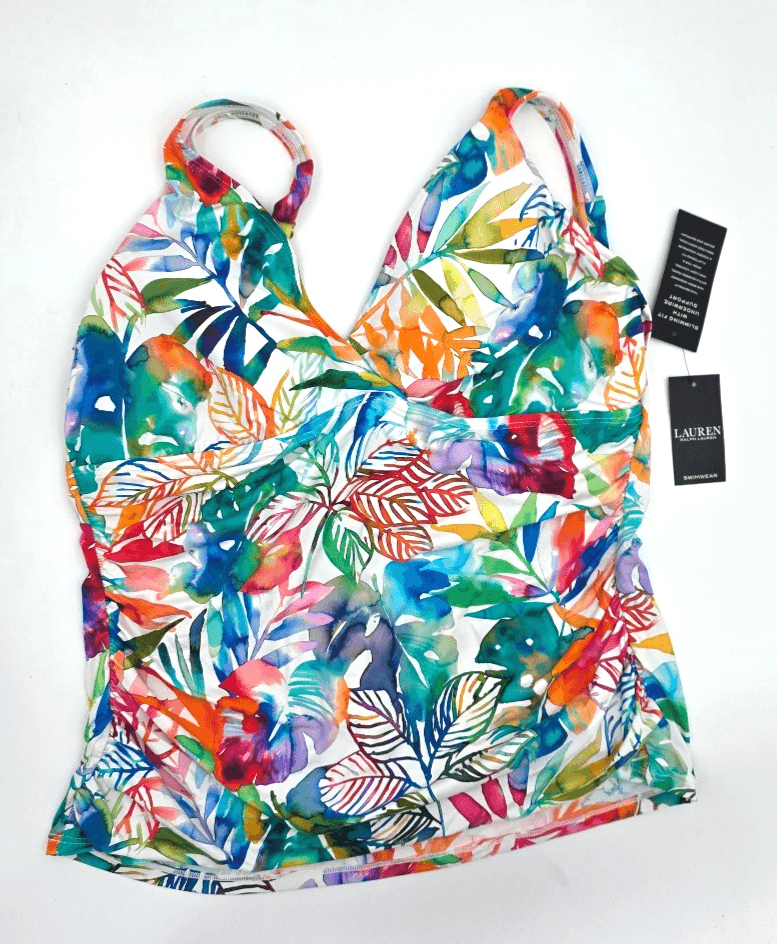 Lauren Ralph Lauren Tropical Caribbean Size16 Underwire Tankini Top Multicolored - Image 1