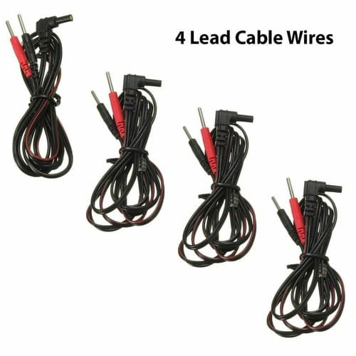 4 Pcs Reusable Black Electrode Lead Wires for Intensity 10 Tens 2500 3000 EMS - Image 1