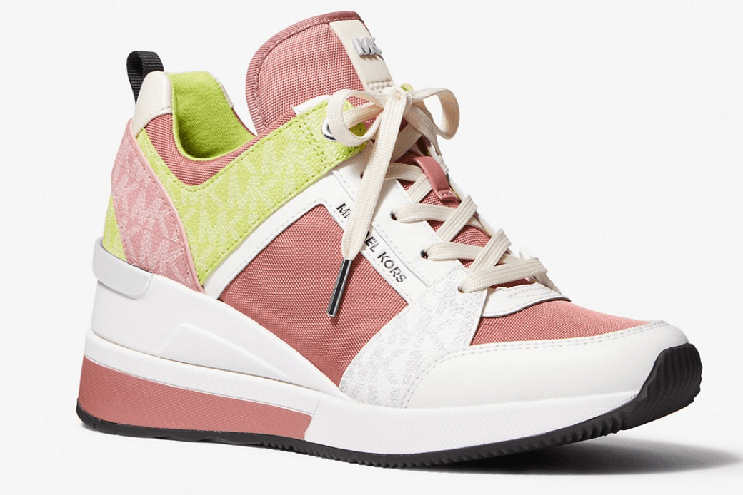 Michael Kors Georgie Trainer Rose Multi Wedges Sneakers Shoes Women's 7.5 M - Image 1