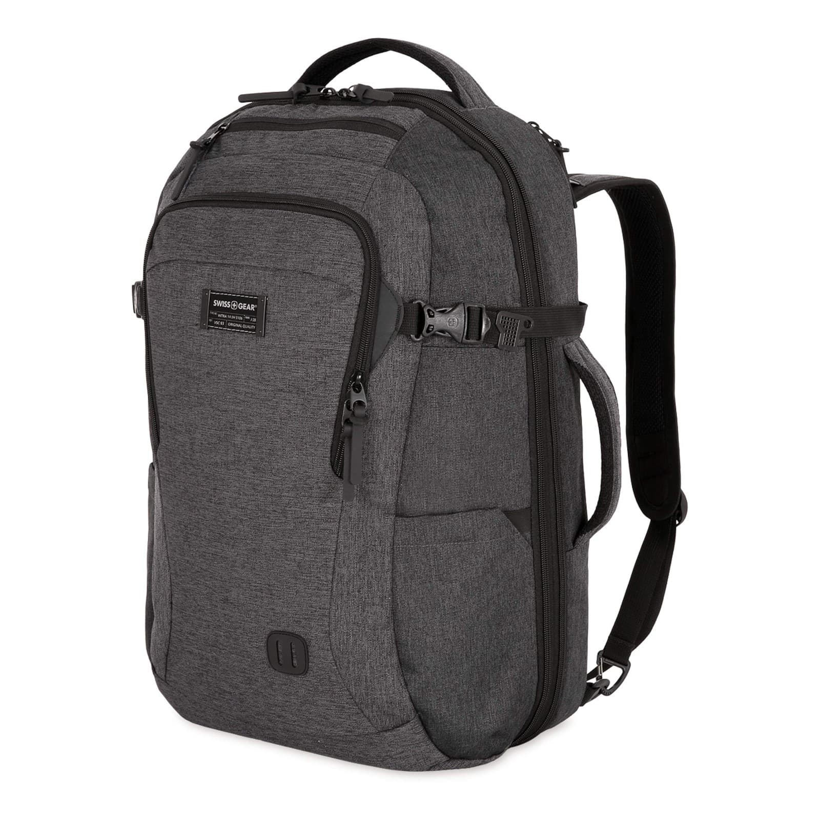 SwissGear Hybrid Travel Laptop Backpack 22 in - Heather Gray New - Image 1