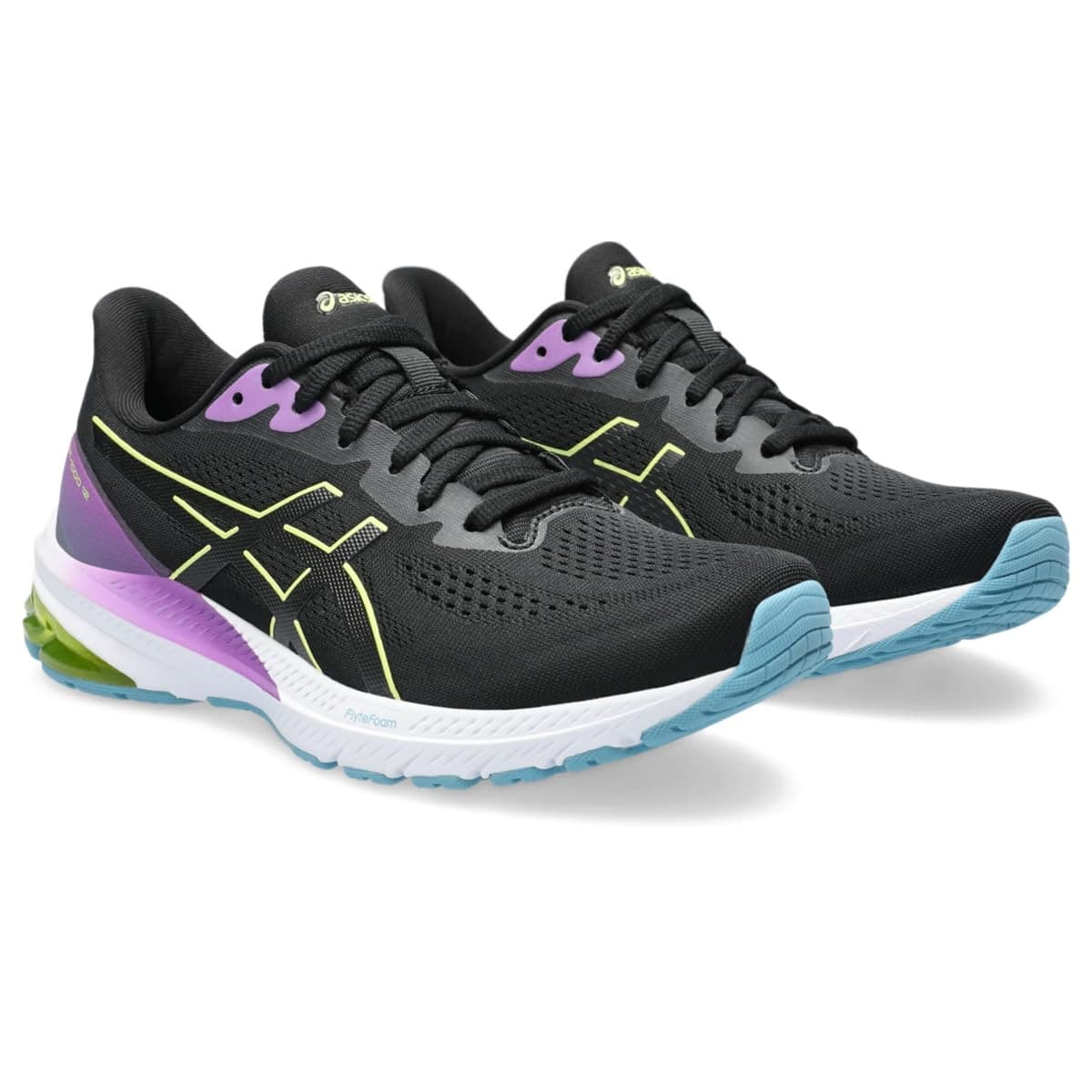 Asics Women GT-1000 12 Running Sneaker Shoes Black/Glow Yellow US 9.5 B - Image 1