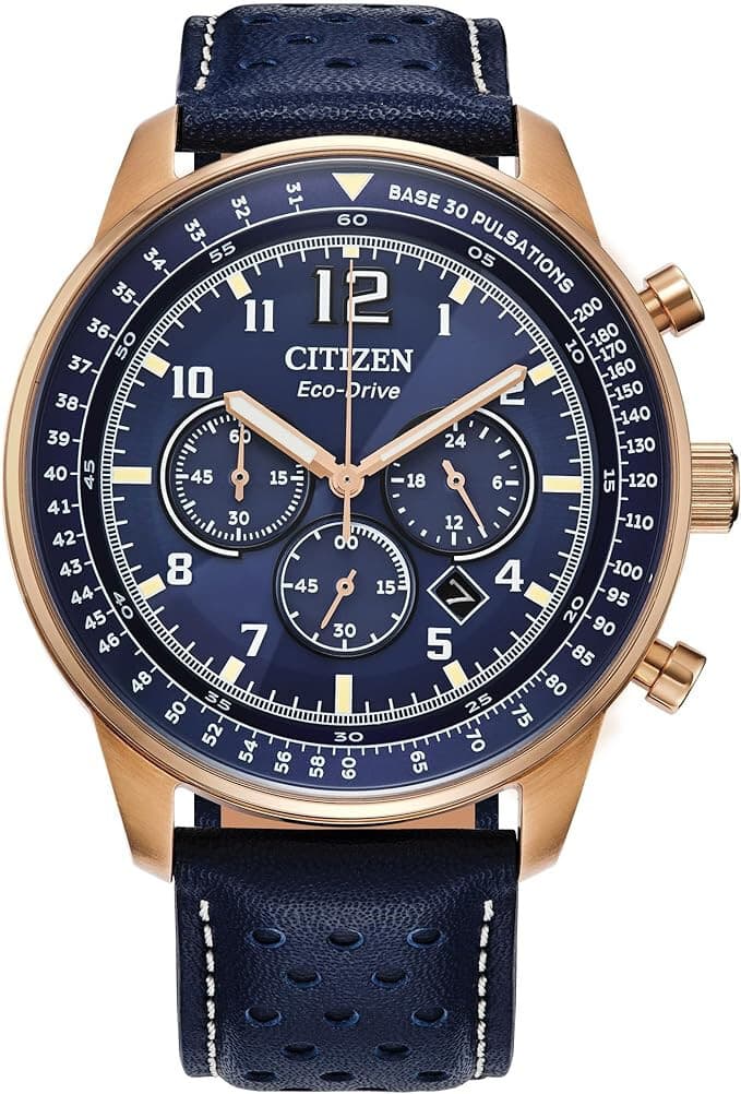 Citizen Men Eco-Drive Weekender Sport Casual Chronograph Rose Gold Solar Charge - Image 1
