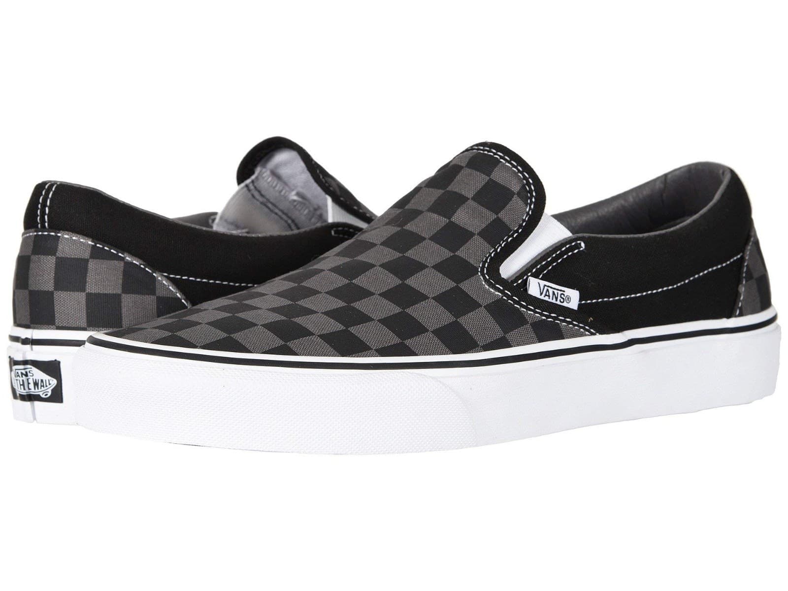 VANS CLASSIC SLIP ON Checkerboard Shoes Sneaker Black/ Gray Men 8.5 / Women 10 - Image 1