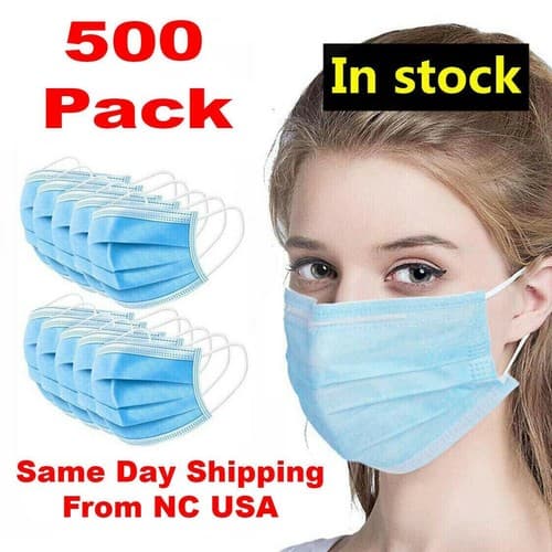 Disposable 3-Ply Non-Medical Earloop Mouth Cover Face Mask with Box 500 Pcs - Image 1
