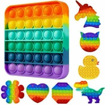 Fidget Toy Push Bubble Pop Sensory Stress Relief Kids Silicone Popit Toy - Image 1