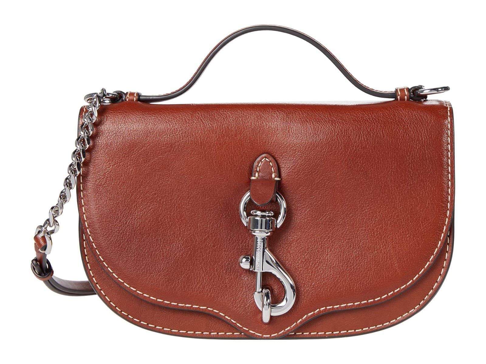 New! Rebecca Minkoff Megan half-moon crossbody bag Brown calf leather - Image 1